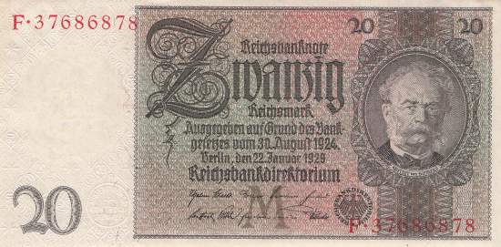 20 Mark 1929ro.174b M/F